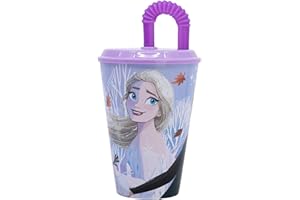 Stor Gobelet réutilisable pour enfant avec couvercle et paille de 430 ml de la Reine des neiges