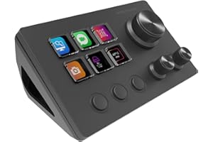 ‎MARS GAMING Mars Gaming MSD-Two, Kompaktes Control Deck, 6 Anpassbare LCD-Tasten + 3 Tasten, 3 Multifunktionale Räder, Ergonomisches Slim Control Deck, Steuerungssoftware und Plug-ins, Windows und MacOS, Schwarz