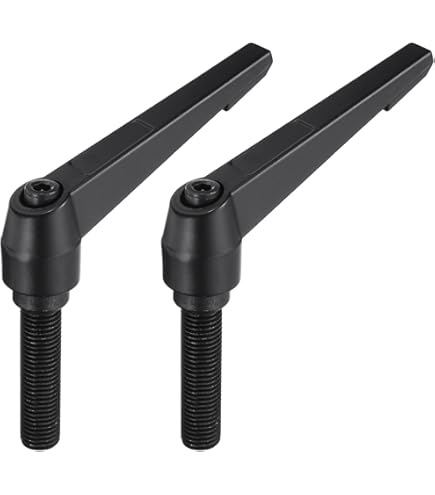 Sourcing Map M10 X 25mm Handle Adjustable Clamping Lever Thread Push Button Ratchet Male Threaded Stud Knobs Locking Rotating Screw Handles Quick Release Bolt Silver Tone - View #8