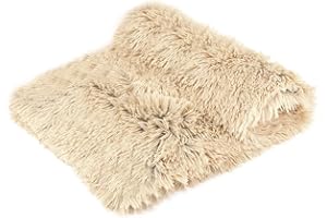 CHMMY Esponjosas Felpa Mantas para Camas para Perros Gatos Colchón Doble Lado Mantas para Mascotas Suave y Linda Cálido Manta Lavable Sofá y Vehículos de Colchón para Gatos y Perros (Beige S:36*56 cm)