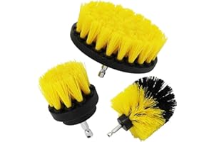 MIKIULY Kit Brosse Perceuse Électrique 3 Pièces Brosse de Nettoyage pour Jantes, Carrelage, Tapis, Baignoire, Cuisine, Toilettes et Sol