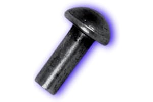 DECO FER FORGE Déco fer Forgé- LOT DE 50 RIVETS TETE BOMBÉE- Acier Forgé Décoration Accessoires- Taille H 40 x 8 x 16 mm- Rivet Long Noir Vintage Rustique - Tete Diamètre 16 mm -Usage Décoratifs Interieur Exterieur