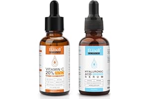 ELBBUB Anty Aging Witamina C Serum Hialuronic Acid Serum Set - z kwasem hialuronowym, zestaw do pielęgnacji skóry Boost Kolagen, Nawilża i płukanie, przeciw starzeniu się i serum do twarzy