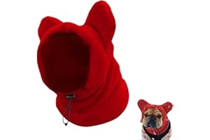 LONGHAO Hund WintermüTze,HundemüTze Winter,Haustier Pompon StrickmüTzebaumwollstrickmüTze FüR Haustiere, Freie GrößE, SüßE StrickmüTze Mit Ohren FüR Kleine Hunde, GroßE Hunde Und Katzen (Rot-M)