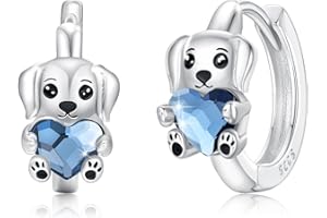 YEESIA Sterling Silver Hypoallergenic Panda/Koala/Dog Earrings Animal Earrings with Heart Crystal Cute Jewellery Gifts for Women Daughter Animal Lovers