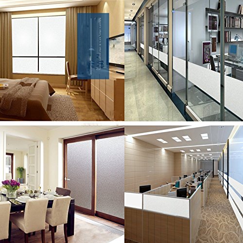 INNOCHEER Anti-UV Statische Fensterfolie Sichtschutzfolie Milchglasfolie, 45x200cm - 2
