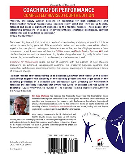 Book's Cover of Coaching for Performance: GROWing Human Potential and Purpose - the Principles and Practice of Coaching and Leadership