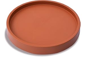 Prime Garden® Concave - Plateau rond - Résistant aux intempéries - Avec roulettes - Aide au transport pour plantes - Diamètre : 45 cm - Terre cuite