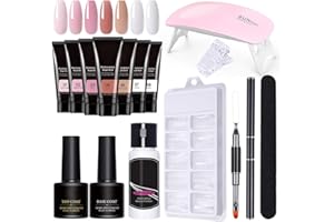 CZSMART Kit d'extensions d'ongles en gel avec extension en gel - Lampe à ongles - Lime à ongles - Kit de démarrage pour débutants