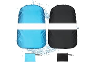 BDSHUNBF 2 Pcs Funda Impermeable para Mochila, Reflectante Funda Mochila Impermeable, Cubierta de Bolsa Protector de Lluvia con Banda Reflectante para Camping Senderismo Excursionismo, 40-50L