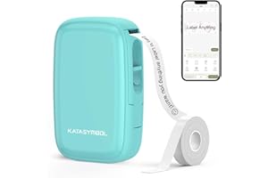 SUPVAN E16 Bluetooth Label Maker Machine with Tape, Continuous Waterproof Label, App 40 Fonts and 600+ Icons, Mini thermal Label Printer for Home, Kitchen, School, Office Organization, Teal