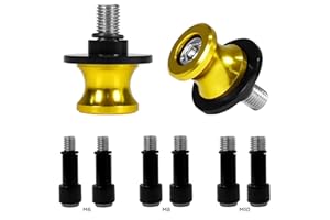 Evermotor Diábolos universales para motocicleta, aluminio CNC M6X1mm, M8X1.25mm, M10X1.25mm, deslizadores de bobina para basculante, Soporte para Yamaha YZF R1, R3, R6, R25, R125, para caballetes