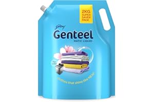 Genteel Matic Liquid Detergent Refill Pouch for Top load Washing - 2kg | No Soda Formula | with Added Fabric Conditioner