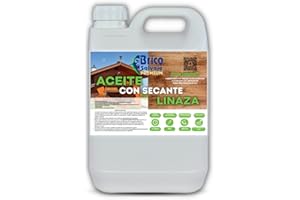 BRICOMEX Aceite de Linaza Con Secante | 100% Ecológico | Nutrición | Protección (1 LITRO) BRICOSALVAJE PREMIUM