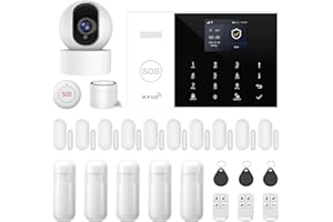 XNY Système d'alarme Maison sans Fil 4G avec Camera, Système de Sécurité Maison Wi-FI avec Contrôle APP, 25 Pièces: Détecteur de Mouvement, Télécommandes, Capteurs de Fenêtre et de Porte, Sirène