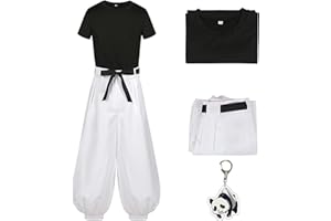 LYL100WT Jujutsu Kaisen Cosplay Costume for Kids Adult Anime All Characters Outfits Full Set with Keyrings Halloween Carnival Fantasy Gift