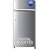 Samsung 189 L, 4 Star, Digital Inverter, Direct-Cool Single Door Refrigerator (RR21H2G24S8/HL, Silver, Elegant Inox, Single Touch Defrost, 2026 Model)