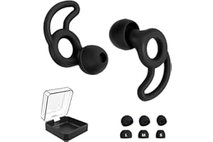 CHLFFUA Bouchons d’Oreilles pour dormir – Protection Auditive Réutilisable en Silicone Flexible et Doux + 6 Embouts en S/M/L, Antibruit 30db-40db - idéal pour voyager et étudier, Anti Ronflement (1 paire)
