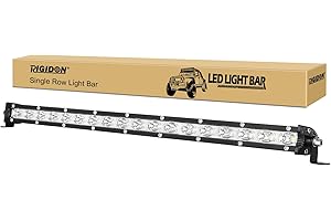 ‎RIGIDON RIGIDON Schmal einzelne reihe Led lichtleiste kfz, 12V 24V 20 Zoll 50cm 90W Strahler Spot offroad beleuchtung für SUV ATV, UTV, Traktor, LKW, Fahrzeuge, 6000K Weiß led nebelscheinwerfer