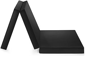 ‎BADENIA TRENDLINE Badenia Trendline Gästematratze 3-teilige Klappmatratze mit strapazierfähigem Microfaser Bezug, Öko-Tex zertifiziert, produziert nach deutschem Qualitätsstandard,190 x 60 cm , schwarz