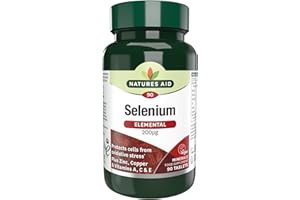Natures Aid Selenium Tablets 200ug - High Potency Antioxidant Immune Support Supplement - Supports Thyroid Health Metabolism Wellness - Vegan Gluten-Free Non-GMO Natural Supplement - 90 Tablets