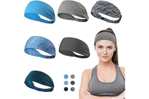Dreamlover Stirnband Damen Sport, Stirnband Herren Sport, Haarband Sport, Schweißband Stirn, 6 Stücke