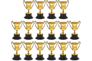 NUOBESTY 16 Piezas de Premio Trofeo, Pequeño Trofeo Dorado Trofeos de Oro de Reconocimiento de Trofeo Plástico de Trofeo Y Premios Copas de Troféu