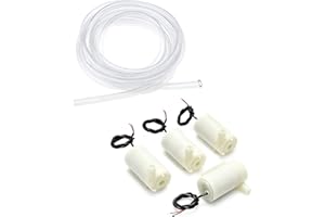 YOUNG WOLF 4 Pezzi Micro sottoposto Mini Water Pump DC 3V 5V con 3 metri Clear Vinyl Tubing Set Motor Pump a Basso Rumore Nuove Pompe d'acqua per l'impianto di Pescheria