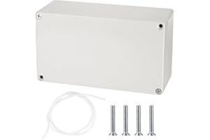 QIWUHAI Electronic Connection Box, Waterproof IP65 Junction Box, Surface-Mounted Distribution Box, Mounting Case, Electronic Project Enclosure, Plastic Housing (grey-white earless, 158x90x60mm)