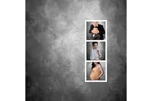 WaW 3x3m Fotografie Studio Hintergrund Vintage Grau Stoff, Klassische Fotohintergrund Für Video, Porträt, Werbung, Hochzeit, Geburtstag, Faltbare Tragbar