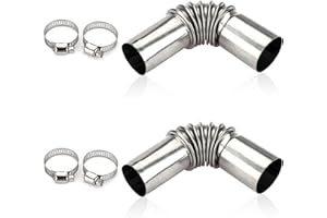 MHYMX Abgasschlauch 25mm, 2 Stück Edelstahl Abgasrohr Winkelverbinder Auto Standheizung Entlüftungsschlauch Diesel Heizung Auspuffrohr Zubehör mit 4 Edelstahlklammern