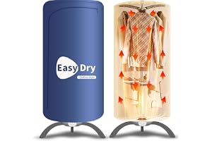 3Clock Portable Clothes Dryer Upgraded to Quickly Dry A Large Number of Clothes and Shoes. Travel Mini 900w Dryer Machine, Compact Dryer for Family, Apartment, RV and Travel (Beige)