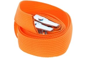MroMax 0.5M x 25mm Lashing Strap Cargo Tie Down Straps w Cam Lock Buckle 150Kg Work Load, Orange, 2pcs