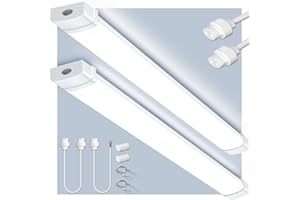 Bellanny 90CM Pantalla LED Lineal Tubos integrado 30W 3000LM Conectables Fluorescente Luminaria Led, 6500K Blanco Fría IP65 Lámparas Batten Light para Oficina Garaje Taller Sotano Baño Cocina, 2Pcs
