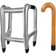 Aufblasbarer Rollator & Spazierstock – 2-teiliges Set, Als Rentner-Kostüm Für Karneval, Cosplay & Partys