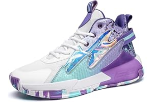 BINQI Herren Basketballschuhe High-Top leichte Stoßdämpfung rutschfeste atmungsaktive Outdoor-Sportschuhe Jungen Basketballschuhe Mädchen Indoor-Schuhe Sportschuhe