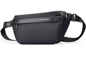 MUZEE Mark Ryden Torba męska na klatkę piersiową o dużej pojemności, torba na 11-calowego iPada, wodoodporna torba ramię, codzienny mały plecak do podróży, wędrówek, fitnessu i jazdy rowerze - czarny