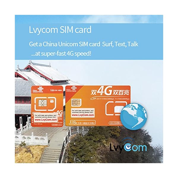 Chinesische SIM Karte: 1 GB 4G LTE daten + 50 Minuten Ortsgespräche oder 100 SMS. Empfangene Anrufe und SMS kostenlos