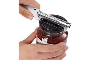 Jerliflyer Ouvre Bocal et Ouvre Boîte Réglable,Outil Multifonction en Acier Inoxydable pour Cuisine, Maison, Bar pour Les Enfants, Les Personnes Âgées
