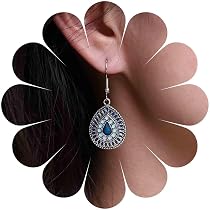 Orecchini A Ventaglio Tribali Boho - Semicerchio In Filigrana D'Argento Con Turchese, Ipoallergenici