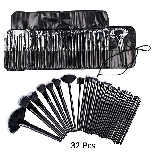 Imurz 32 Stück Make-up Kabuki Pinselsets Make-up Kosmetik Pinsel Augenbrauen Schatten mit Tasche - 7