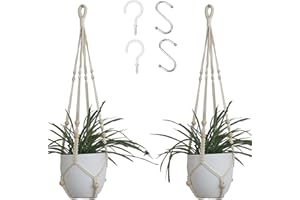 BECHOICEN Macrame Plant Hanger 2 Pcs Plant Hanger Rope Hanging Planter Indoor Hanging Plant Holder Hanging Planters & Baskets with 4 Legs, Stand Flower Pot Holder for Home