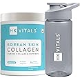 HealthKart hk vitals Korean Marine Collagen Supplement (Unflavoured, 200g) with Sipper, 300ml | Combo Pack | Supplement for Women & Men | Promotes Healthy Skin, Hair & Nails
