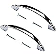TERF® 2 Pack Traditional Polished Chrome D Shape Handle with Fixing Screws for Kitchen Cupboard Drawer Cabinet Door 100mm