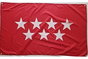 Bandera de Madrid, reforzada con 4 ojales, 150 cm x 90 cm (Madrid) Ideal Balcones MateyCo
