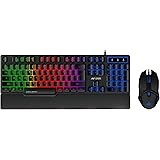 Ant Esports KM500W Gaming Backlit Keyboard and Mouse Combo, LED Wired Gaming Keyboard, Ergonomic & Wrist Rest Keyboard, Progr