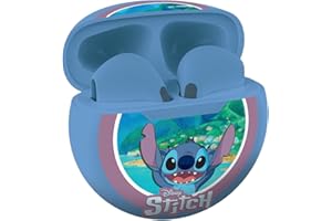 Lexibook, Disney Stitch, Cuffie stereo wireless, Suono di alta qualità, Microfono integrato, Controlli touch, Custodia di ricarica, Suono limitato a 85 dB, Blu, HPBT05D