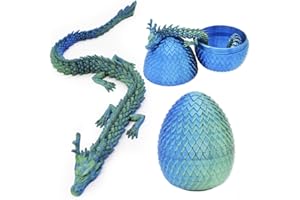 FANGHENG 3D rhombus Articulating Gemstone Crystal Dragon Egg Figurine Executive Desk Toy Removable Mystery Easter Toy,Home Office Decor (Laser Blue)