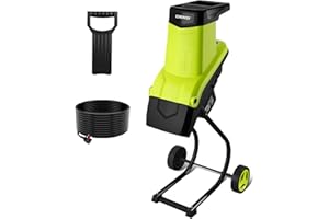 Garden Shredder Electric: DEKOPRO 2500W with 10m Cable 3800rpm Mulcher for 45mm Branches, Wood Chipper with Steel Blades, Leaf Shredder, Branch Shredder for Garden Debris and Branches