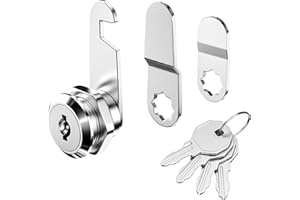 Fousenuk serrure boite aux lettres 16mm, armoire metallique avec 5 plaques de serrure différentes, 4 clés, Verrou de sécurité, serrure à came pour Casier, portes de placard